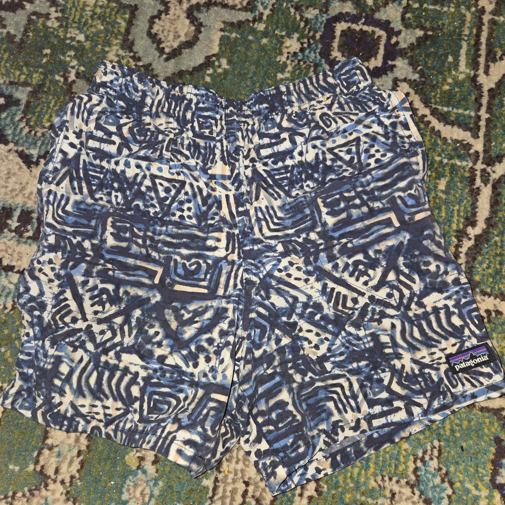 Patagonia Abstract Blue and Cream Shorts